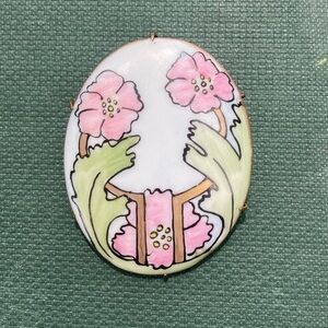 Art Deco Porcelain Brooch